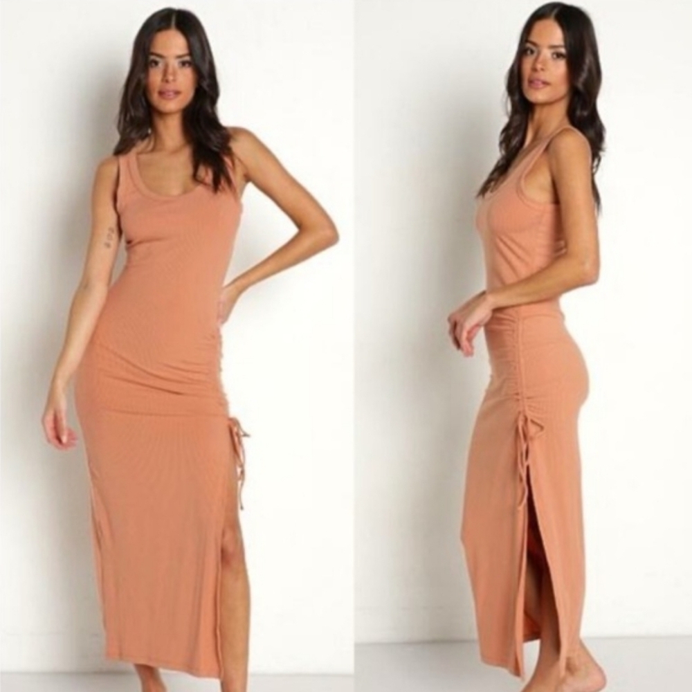 L*Space Sandpiper Dress in Putty Midi Sleeveless Side Slit